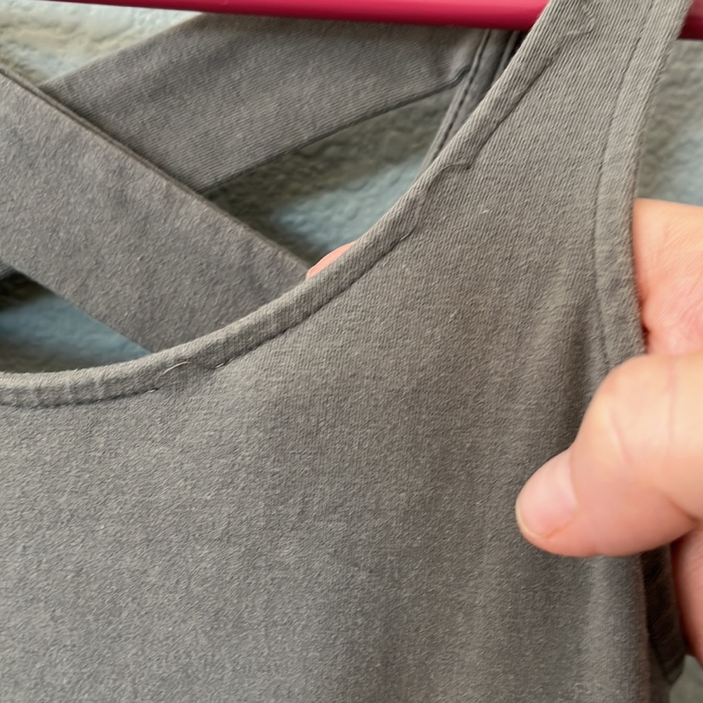 Frenchi size S gray-green sleeveless dress with cute crisscross straps i… - Picture 5 of 6